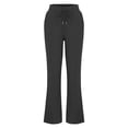 thumbnail image 6 of Wirdiell Women Casual Linen Pants Straight Leg Pants High Waisted Beach Pants Drawstring Relaxed Fit Sweatpants with Pockets, 6 of 6