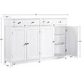 thumbnail image 3 of Wubio Set of 2 Bathroom Storage Cabinet with 1 Drawer and 2 Doors, Freestanding Entryway Storage Unit with Adjustable Shelf, Home Organizer for Entryway, Living Room, White, 3 of 10