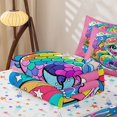 thumbnail image 5 of Homewish Cartoon Kawaii Mermaid Zipper Twin Comforter Sets with Fitted Sheet and 2 Pillowcases,Cute Rainbow Coral Starfish Zipper Bedding Set For Girly,Reversible,4 Pieces, 5 of 7