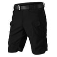 thumbnail image 2 of Men's Lightweight Utility Cargo Shorts Cotton Blend Multi-Pocket Work & Hiking Knee-Length Bottoms Black 2XL, 2 of 6