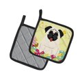 thumbnail image 2 of Caroline's Treasures Easter Eggs Pug Cream Pair of Pot Holders, 2 of 3