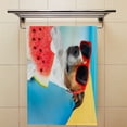 thumbnail image 4 of GZHJMY Dog eating a watermelon, by the beach Bath Shower Towels Set of 2 for Bathroom -Soft Microfiber Hand Towel Absorbent Soft Decorative Face Towel for Kids 30 x 15 inch, 4 of 6