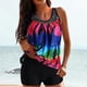 thumbnail image 3 of Gibobby Conjunto de bikini sexy Con Boyshorts Trajes a rayas de dos controles de baño Tummy Top para mujer Trajes de baño Trajes de baño Conjunto de tank(Rojo,M), 3 of 5