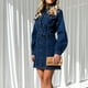 thumbnail image 5 of Vestido de mezclilla con botones, solapa para mujer con cinturón, desplazamientos elegantes Ygjytge Azul marino T M para Mujer, 5 of 6