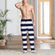 thumbnail image 2 of Balery Navy Blue And White Stripes Pantalones de pijama para hombre, pijama ultraligero, pantalón de descanso-Small, 2 of 6
