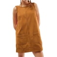 thumbnail image 4 of YUEVORA Dress for Women, Corduroy A Line With Pockets Casual Dress, Relaxed Fit Soft Textured Fall Winter Everyday Commute Midi Dresses, 4 of 4