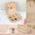 thumbnail image 5 of Keyroal Travel Jewelry Box for Women, PU Leather Jewelry Organizer Case with Removable Dividers, Portable for Necklace, Ring, Earring Storage, Gift for Girls (Pink), 5 of 10