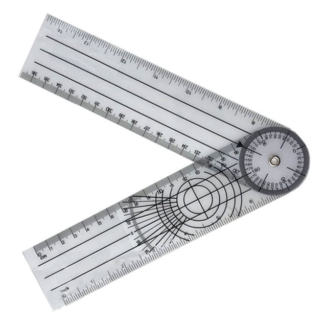 Multi Angle Folding Ruler,Folding Ruler Protractor Plastic Measuring Tool Geometry Measuring Ruler Time-Tested Durability