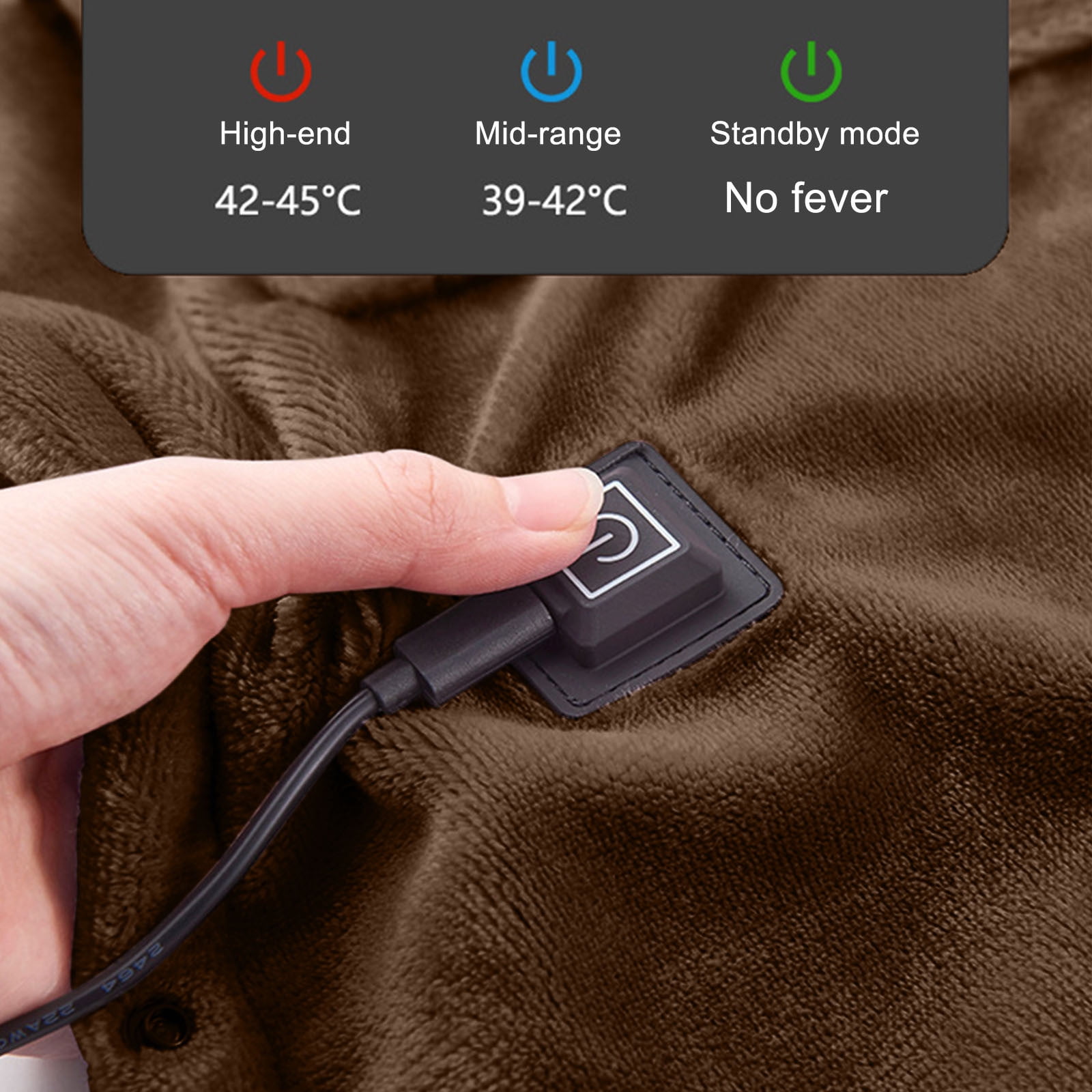 DAMAI Soft Warm Flannel Electric Blanket, USB Fast Heating Pad, 3 Heating Levels, Heated Electric Throw Blanket for Home Travel Dorm Car Office Sleeping, Gifts Christmas