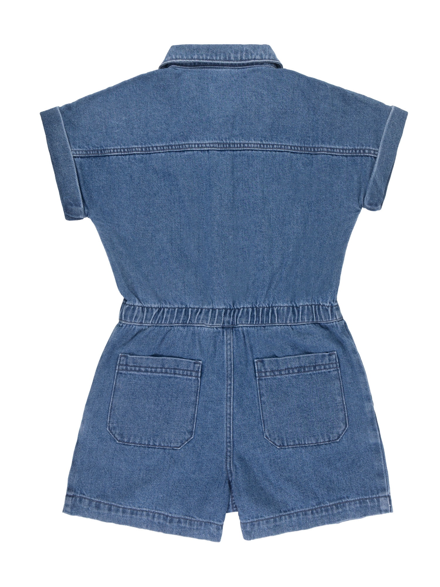Wonder Nation Girls Denim Romper, Sizes 4-18