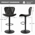 thumbnail image 3 of Daluvenix Modern Bar Stools Set of 1, Adjustable Swivel Counter Height Bar Chairs with Back, Faux Leather Upholstered for Kitchen Island, Black, 3 of 7