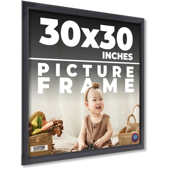 30x30 - 30 x 30 Contemporary Black Solid Wood Frame with UV Framer's Acrylic & Foam Board Backing -