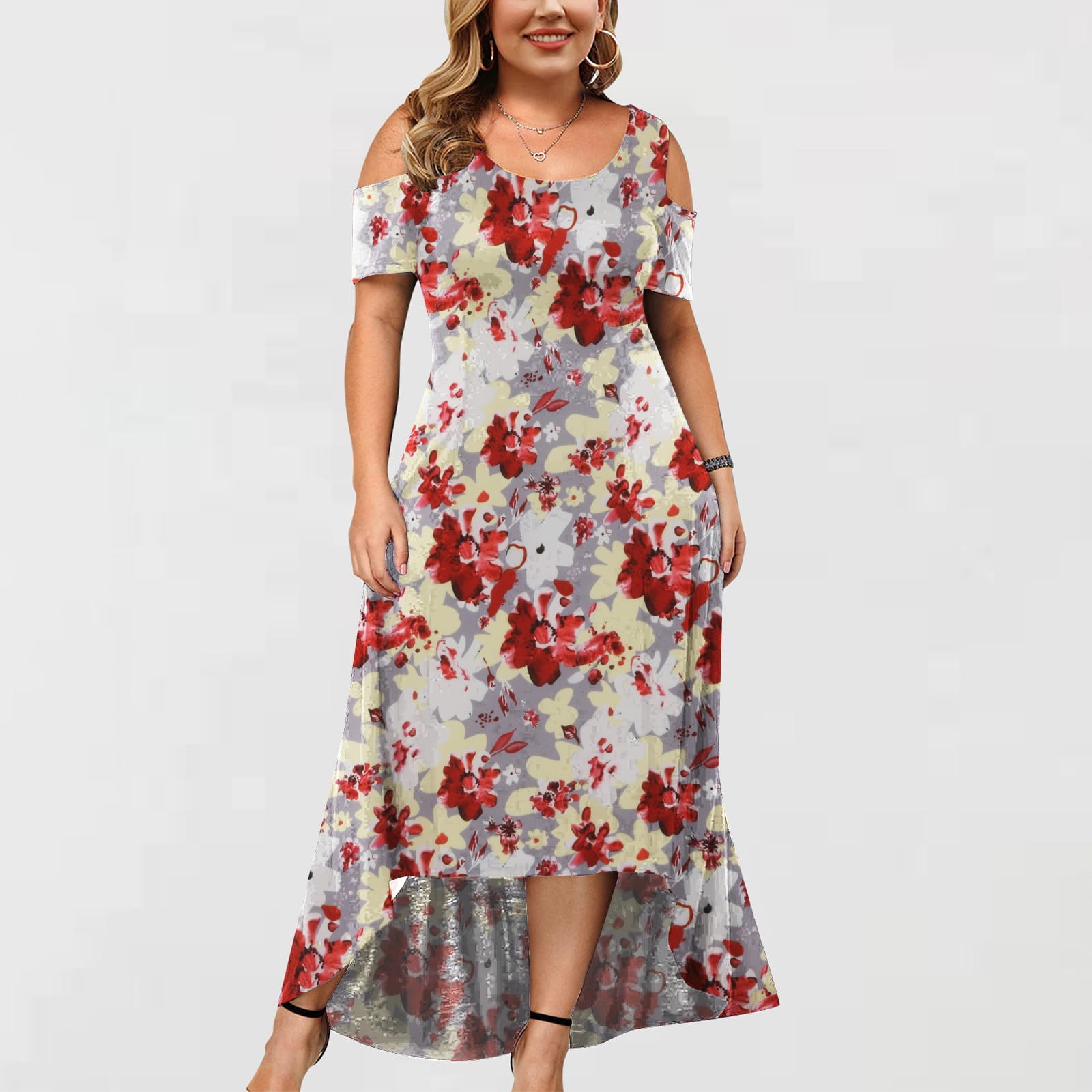 Long Dress Short Sleeve Dress 