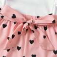 thumbnail image 4 of PatPat 2pcs Kid Girl Summer Letter Print t Ruffled Sleeve T-Shirt Tops and Love Heart Print Shorts Set, 4 of 5