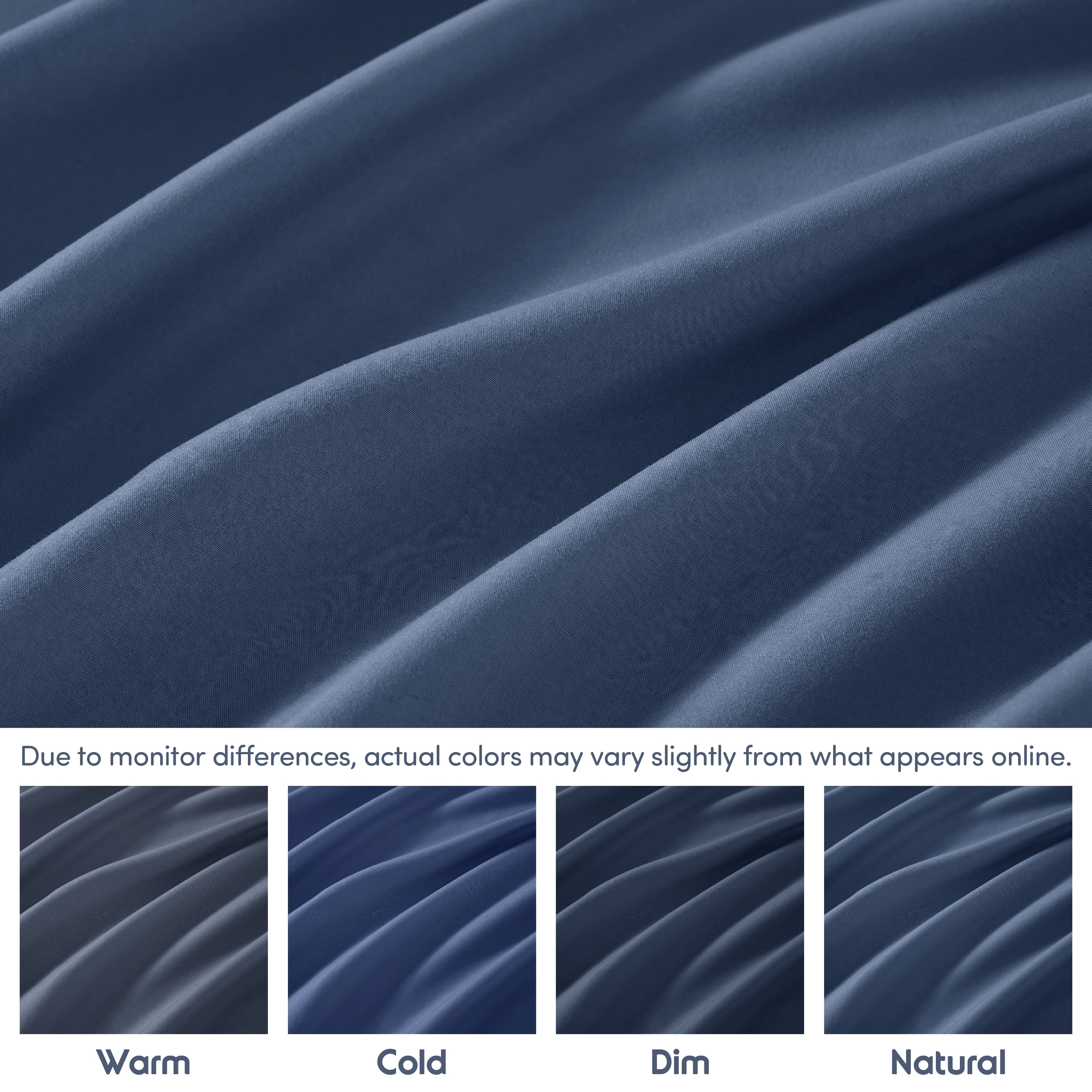 Lammaloe 2 Pack Extra Deep Pocket Queen Fitted Sheet Only, Fits 18" to 24" Mattress, Soft Microfiber Fitted Bed Sheet, Navy Blue