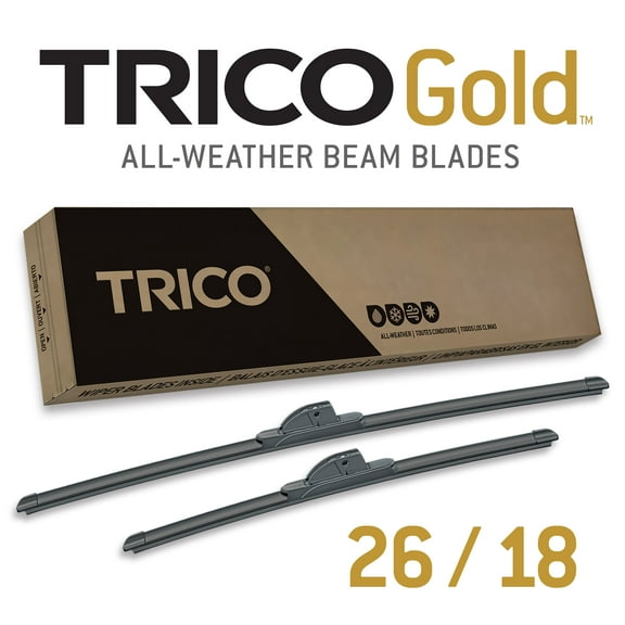 TRICO Gold 2 Pack All Weather Automotive Replacement Wiper Blades 26 and 18 Inch (18-2618)
