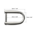 thumbnail image 2 of 14mm U Shape Horseshoe D-Rings Zinc Alloy Electroplated Silver Tone 2 Pack, 2 of 5