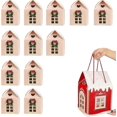 thumbnail image 1 of 12 Pack Large Enchanted Christmas Wonderland Cottage Gift Boxes, House Shaped Christmas Boxes with Handle, Gift Bag Xmas Paper Candy Packaging Box, 1 of 5