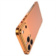 ShellTech For iPhone 15 Pro Max Magnetic Case, Metal Frame Lightweight Non-Slip, Shock-Absorbent, Heat Dissipation Slim Anti-Scratch, Wireless Charging Aluminum alloy Back flim,Orange