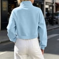 thumbnail image 5 of Admvng Cropped Jacket for Women Stand Collar Zip Up Cargo Pocket Comfy Bubble Long Sleeve Loose Casual Sweat Coat, 5 of 6
