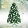 thumbnail image 2 of Gymax 6 FT Artificial Snowy Christmas Tree Hinged Xmas Tree Holiday Decoration, 2 of 10