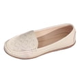 thumbnail image 5 of HEWUQI Orthopedic Shoes for Women Leather Flowers Arch Support Slip on Loafers Lightweight Dress Sneakers Walking Casual Outdoor Flats d-White Size 9.5, 5 of 5