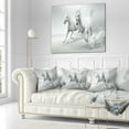 thumbnail image 2 of Designart Running White Horses - Animal Throw Pillow - 18x18, 2 of 4