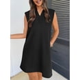 thumbnail image 3 of Vestido MEROKEETY 2025, verano, manga corta, cuello en V, negro, 3 of 8