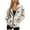 Abstract Boho Geometric Art, variant on Sunflower American Tribal Leopard Print Trendy Zip Up Hoodies for Women Machine Washable Polyester Coat Comfortable Pockets Sweatshirt Fall Winter Essentials Casual Fashion, XS