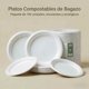 thumbnail image 4 of Platos Desechables Blancos 7/9 Pulgadas,100% Compostables | Hechos de Bagazo de Caña de Azúcar | Color Natural | Resistentes a Líquidos| Seguros | Ideales para Comidas al Aire Libre y Fiestas, 4 of 7
