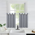 thumbnail image 2 of Linen Tier Curtain with Solid Button, Rod Pocket Kitchen Stripe Curtain Valance, 2 of 7