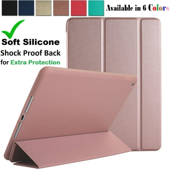 DuraSafe Cases iPad 9.7 Inch 5 6 Air 1 2 [iPad 5th 6th Air 1st 2nd ] MRJN2LL/A MR7G2LL/A MP2F2LL/A MP2G2LL/A MD785LL/A MD788LL/A MGLW2LL/A MGL12LL/A Protective Supportive Magnetic Cover - Rose Gold