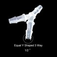 thumbnail image 2 of ANPTGHT 1/2"" Manguera de púas iguales en forma de Y de 3 vías de plástico de 3 vías empalmador de juntas adaptador de unión para tubos de oxígeno hogar combustible gas líquido aire (paquete de 4), 2 of 5