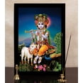 thumbnail image 6 of IBA Indianbeautifulart Lord Krishna Picture Frame Religious Poster Black Wall Frame Deity Photo Frame Wall Decor&nbsp;For Home/ Office/ Temple-6 x 8 Inches, 6 of 7