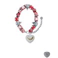 thumbnail image 2 of Goldtone Little Sister Rock on Clear Crystal Heart Red Christmas Bead Bracelet, 2 of 4
