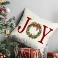thumbnail image 3 of Christmas Pillow Covers 18x18,Outdoor Christmas Decorations Pillows Decorative Throw Pillow Cases,Wreath Xmas Joy Cushion Covers for Home Winter Holiday Couch, 3 of 6