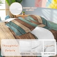 thumbnail image 2 of King 4 Piece Bedding Set Wood Planks in Teal Brown Soft Breathable Duvet Cover and Pillowcase, Rustic Farmhouse Background Duvet Cover Set Bed Sheets for Bedroom Dormitory Guest Room, 2 of 9