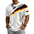 thumbnail image 3 of Soccer Cup 2026 Jersey for Men, Crew Neck Short Sleeve Deutschland Brushstroke Graphic Tee with Waffle Knit Texture - Moisture-Wicking Athletic Top for Match Day & Gym White XXXXL, 3 of 7