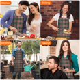 thumbnail image 6 of Green and Red Christmas Plaid Pattern Apron-Garden Aprons for Women with Pockets-Cotton Linen Waterproof Kitchen Cooking Gardening Aprons Adjustable for Kitchen,Cooking,BBQ and Salon 33"x27", 6 of 7