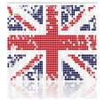 thumbnail image 3 of Ambesonne British Shower Curtain, Grunge Kingdom Flag, 69"Wx70"L, White Red Indigo, 3 of 5