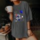 thumbnail image 2 of Hombres Y Mujeres Retro Tops Trendy Droped Shoulder Sleeves Impresión Suelta Manga Corta Top Pullover Odeerbi ODB180393, 2 of 9