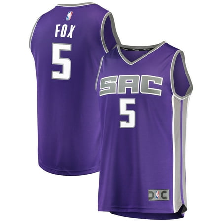 Sacramento Kings Youth Jersey - De'Aaron Fox Sacramento Kings Fanatics Branded Youth Fast Break Replica Jersey Purple - Icon Edition