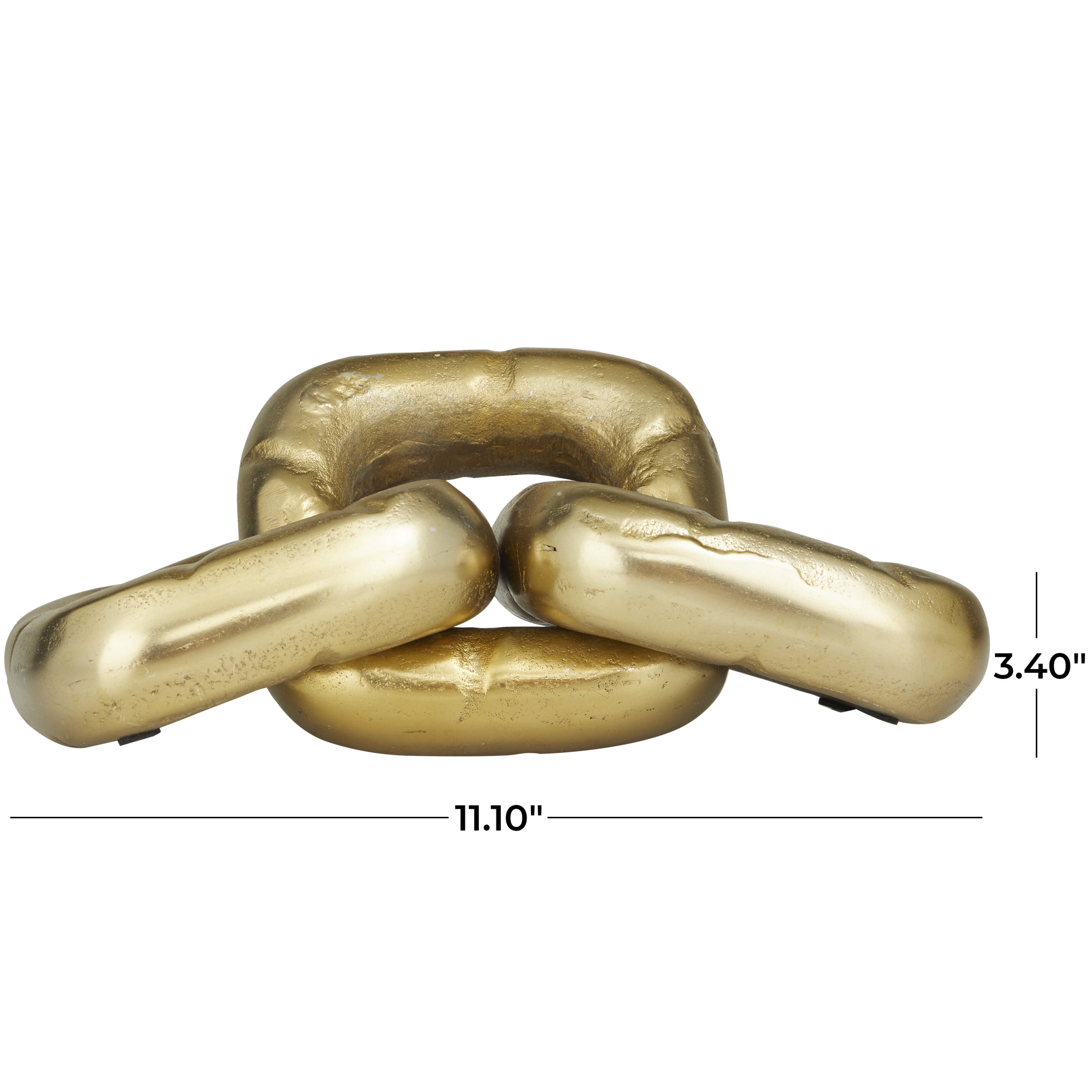 11" x 3" Gold Aluminum Chain Sculpture, by DecMode
