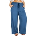 thumbnail image 2 of ylioge XL-5X Plus Size Pants for Women with Pockets and Drawstring Elastic Waisted Trousers Womens Casual Solid Color Loose Wide Leg Joggers Yoga Pant, 2 of 8
