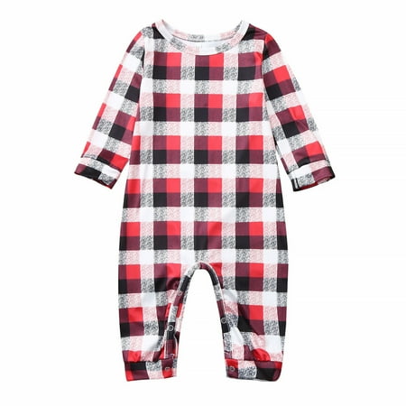 

Famure Christmas Pajamas Sleepwear Set Reindeer Top with Plaid Pants