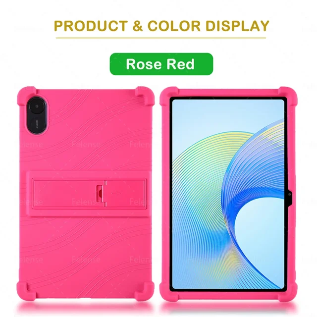 Case For Honor Pad X9 ELN-W09 X8 Pro 11.5 inch Soft Silicon Tablets Stand Adjustable Cover For Honor Pad X8 10.1 inch AGM3-W09HN ROSE RED Honor Pad X9 11.5