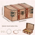 thumbnail image 7 of Small Wooden Storage Wooden Pirate Treasure Chest Boxes Decorative Vintage-Style Treasure Box Durable Treasure Box with Lids Wood Memory Box for Couples Mr Mrs Storage Gift Box, 7 of 7