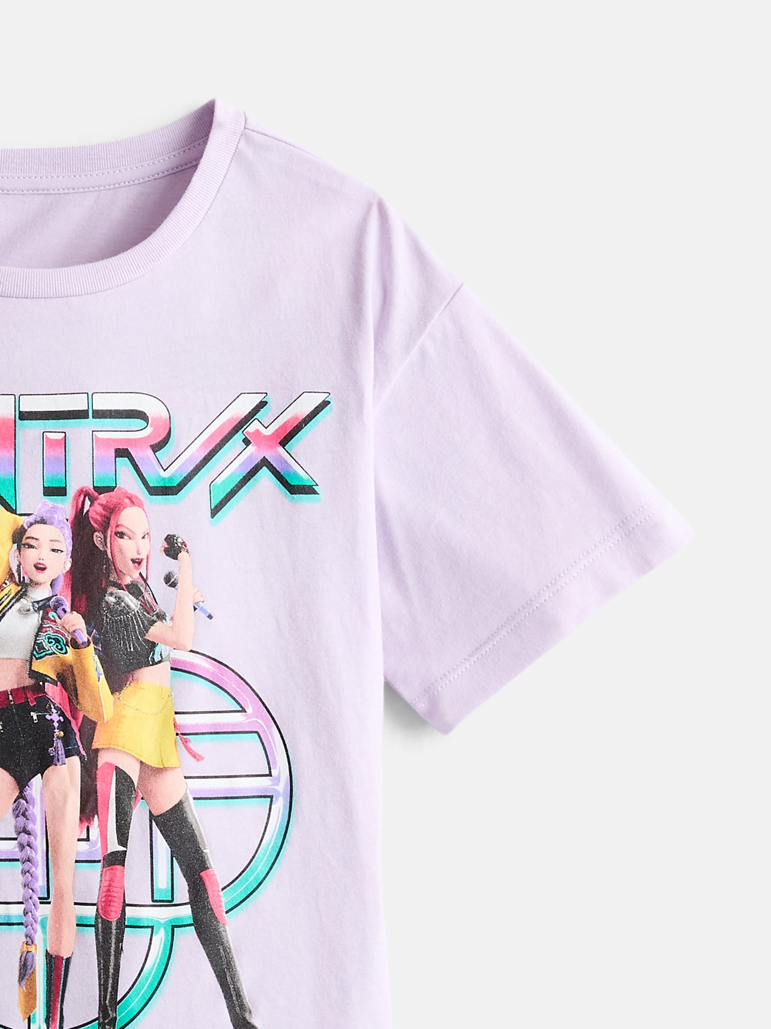 KPop Demon Hunters Girls' Graphic Tee with Short Sleeves, Sizes 4-16