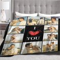 thumbnail image 3 of Custom Blanket with Photos Text, Personalized Blanket with Pictures Aniversary Gifts for Mom, Dad,Families,Boyfriend,Girlfriend,Kids, Christmas Blanket., 3 of 6