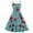 Blue, variant on Fesfesfes Women Dress Holiday Floral Printing Sleeveless Lacing Slim Fit Dress Tops on